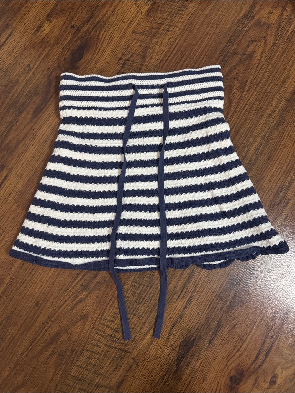 Universal Thread Navy and White Striped Knit Mini Skirt 17.1T
